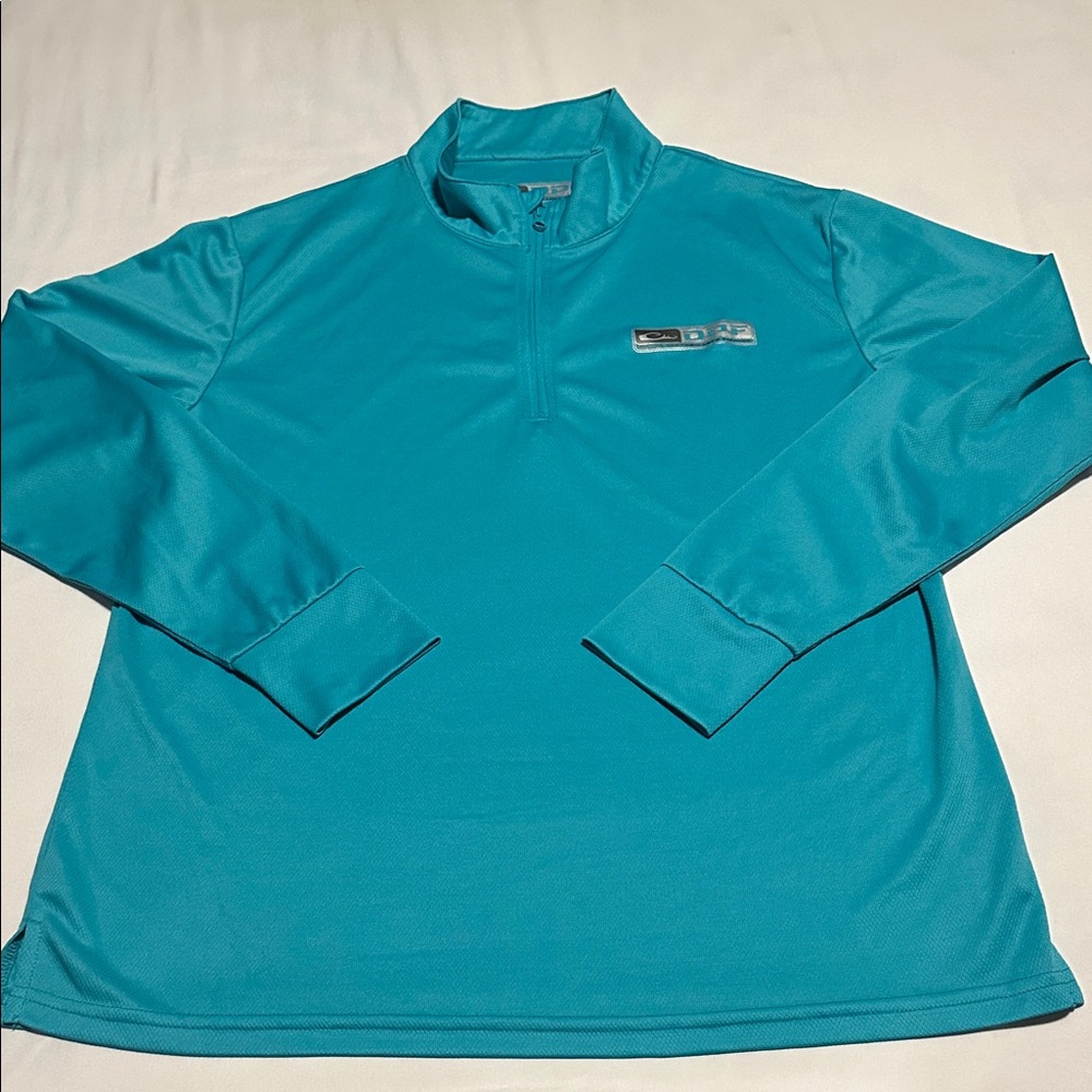 Drake Waterfowl Teal Long Sleeve Quarter-Zip Pullover